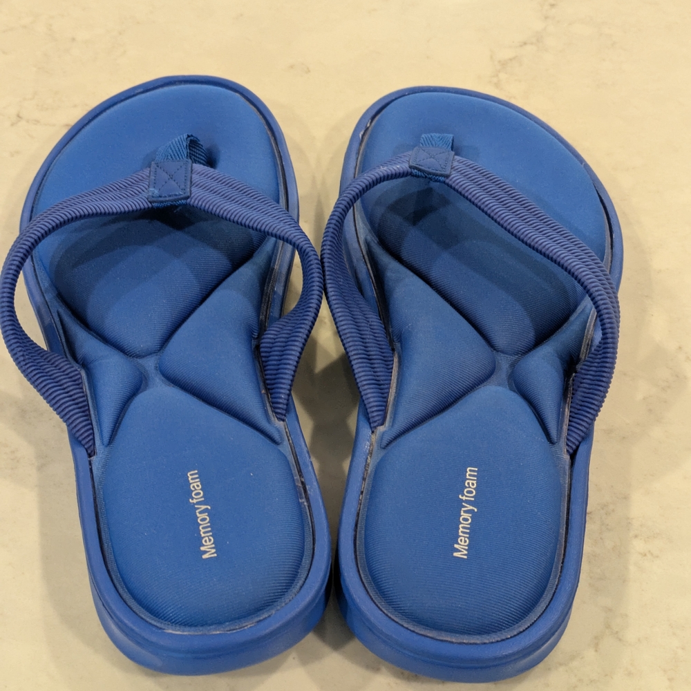 Blue Memory Foam Men's Flip-Flops Size 9 - 10